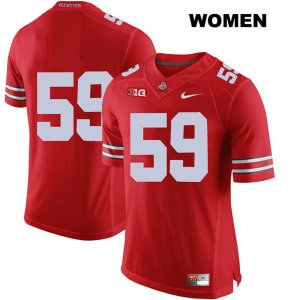 Women's NCAA Ohio State Buckeyes Isaiah Prince #59 College Stitched No Name Authentic Nike Red Football Jersey RL20Z52ON